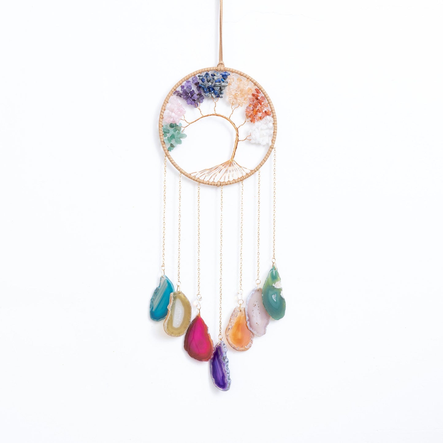 Rainbow Agate&Gemstone Tree of Life Sun Catcher