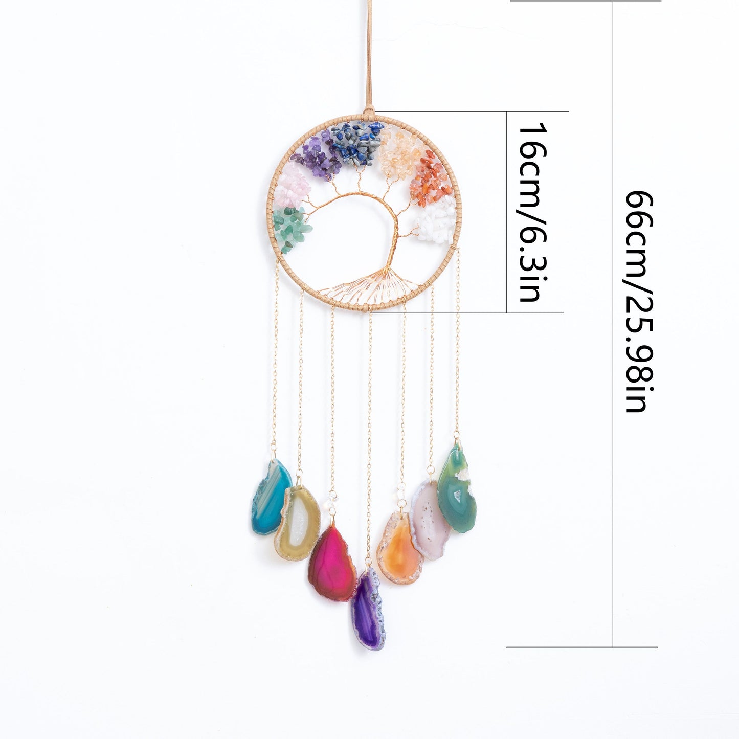 Rainbow Agate&Gemstone Tree of Life Sun Catcher