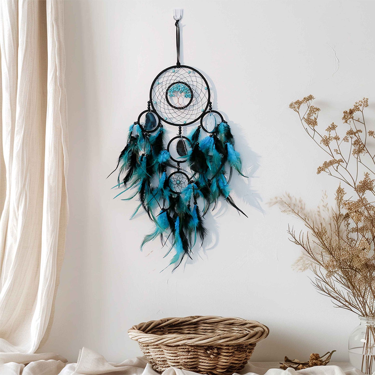 Feather Dream Catcher with Tree of Life