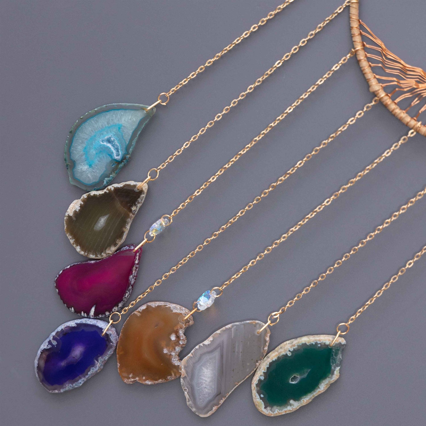 Rainbow Agate&Gemstone Tree of Life Sun Catcher