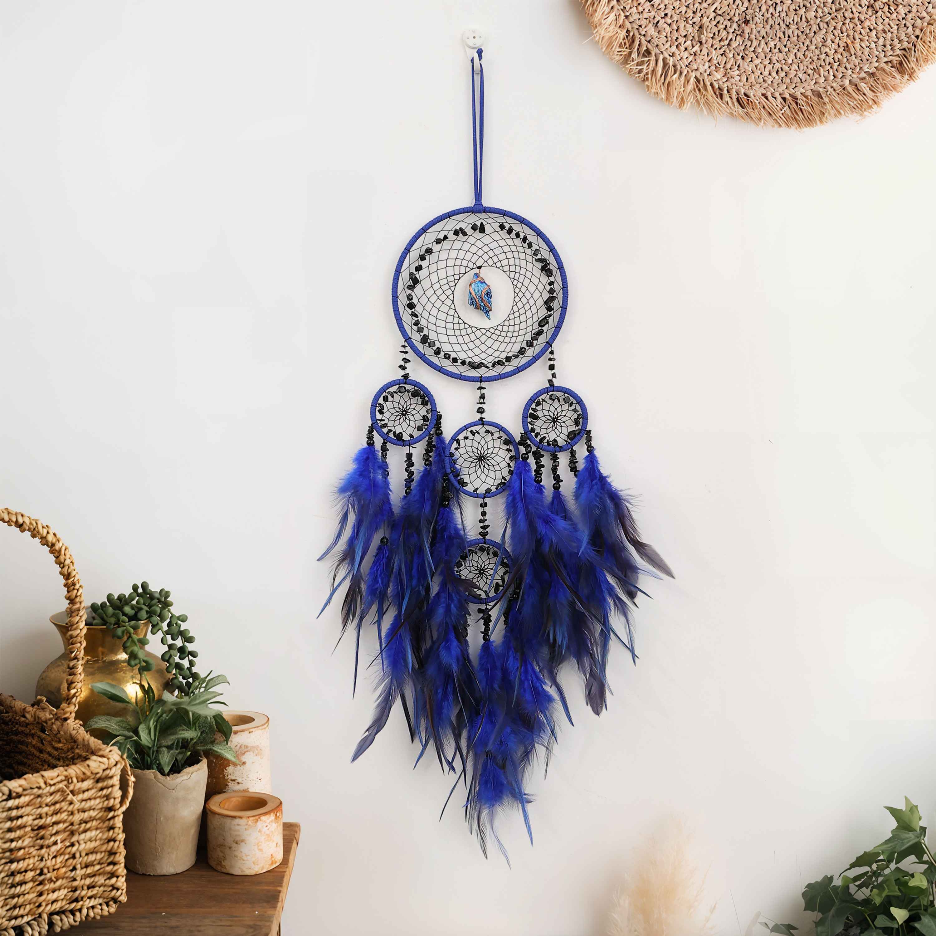 DreamOcean|Feather Dreamcatcher with Crystals|Wall Hanging