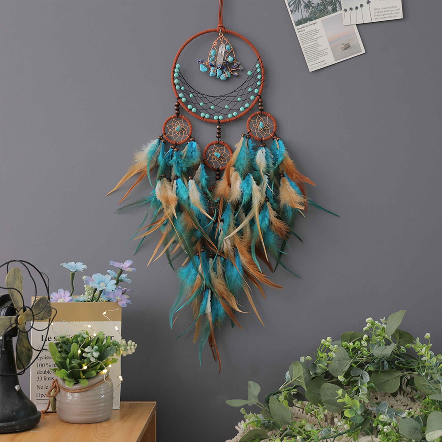 Crescent Feather Dream Catcher