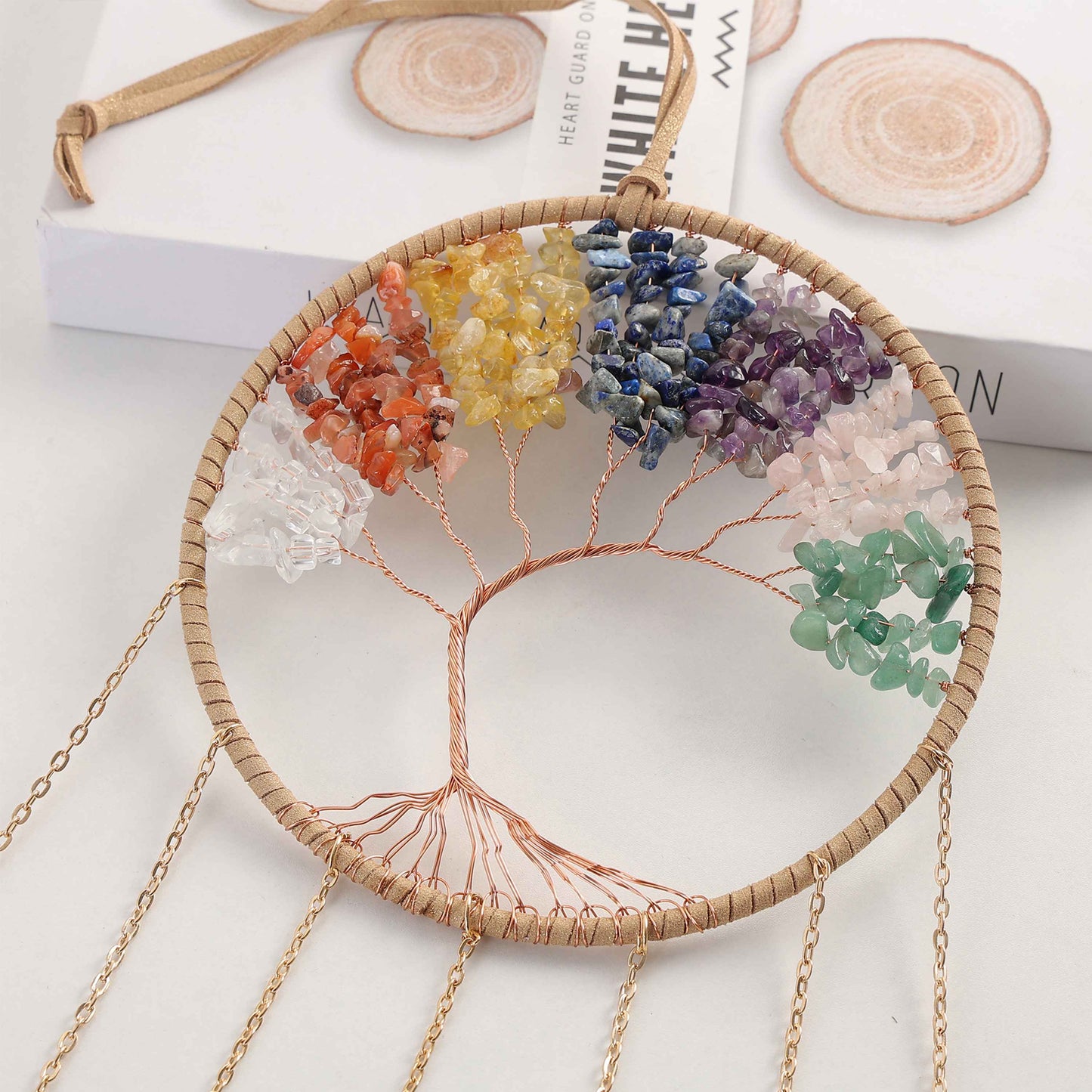 Rainbow Agate&Gemstone Tree of Life Sun Catcher