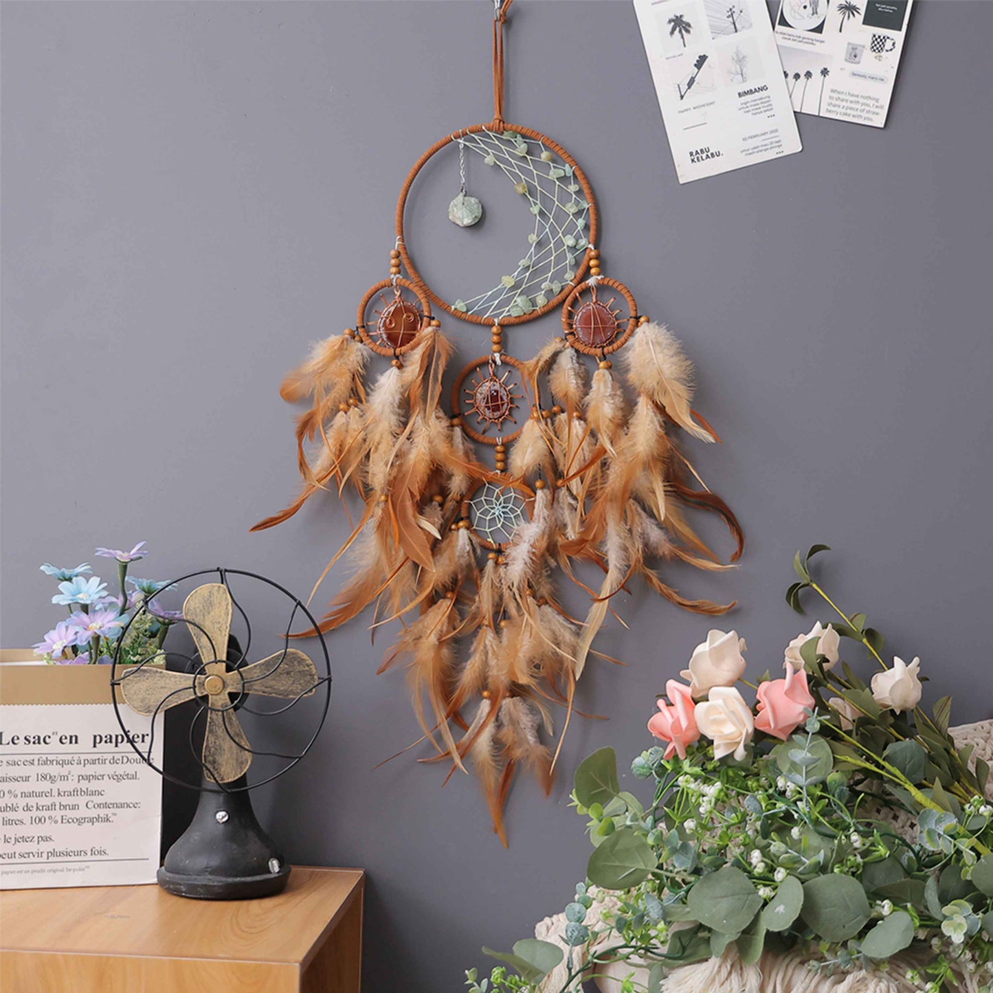 Crescent Feather Dream Catcher