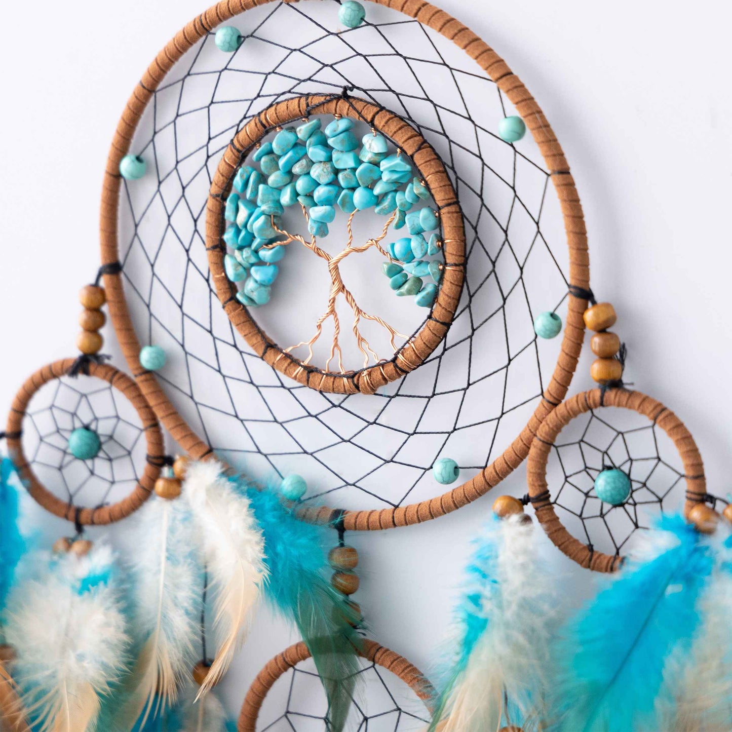 Feather Dream Catcher with Tree of Life