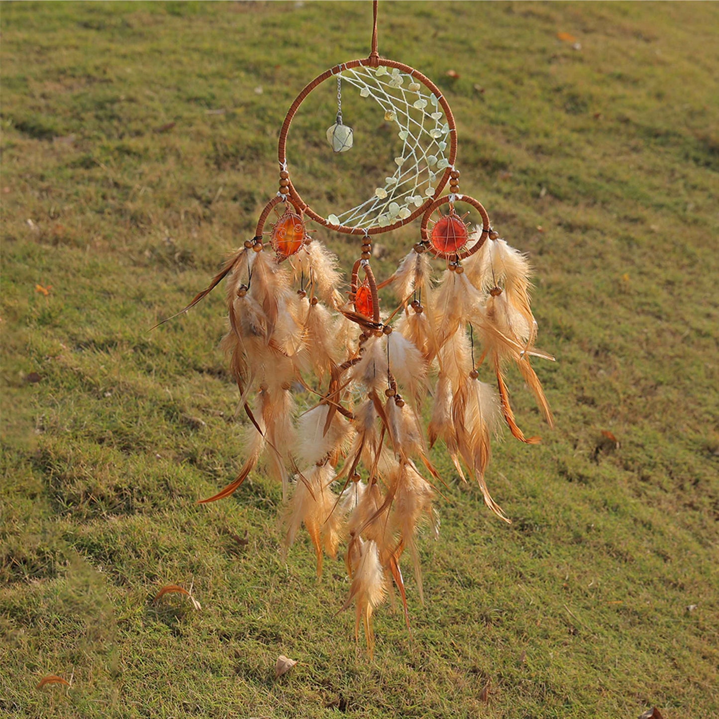 Crescent Feather Dream Catcher