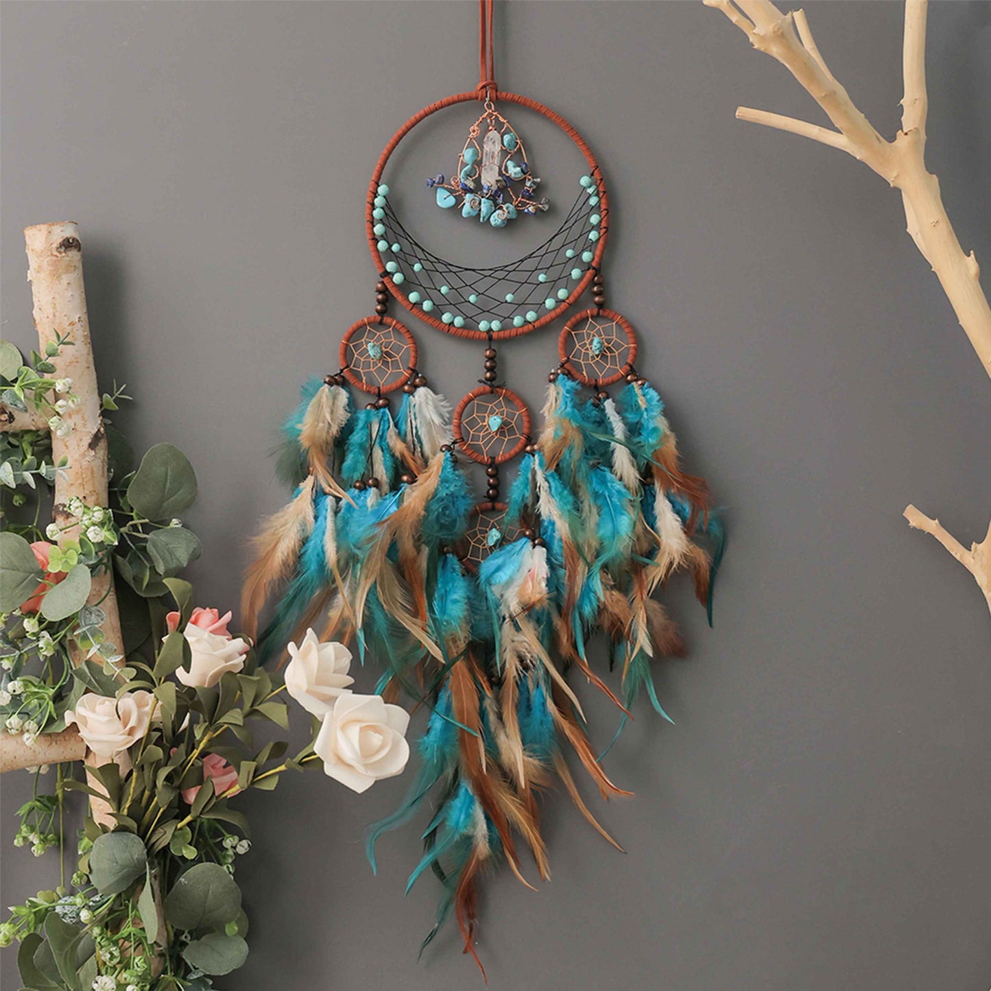 Crescent Feather Dream Catcher