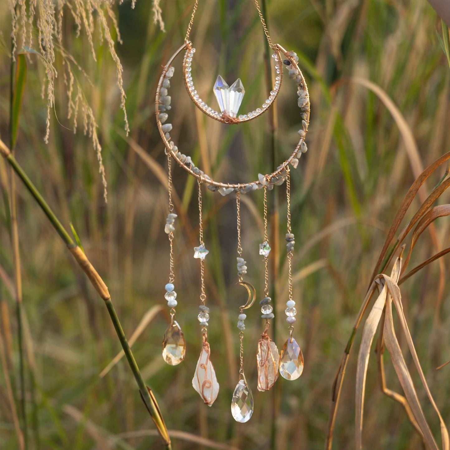 Half Moon Crystal Sun Catcher