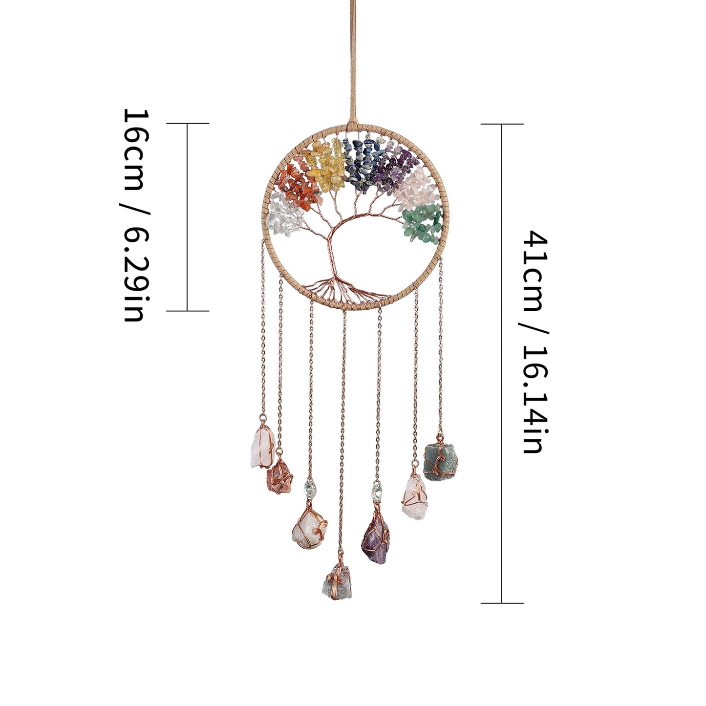 Rainbow Agate&Gemstone Tree of Life Sun Catcher