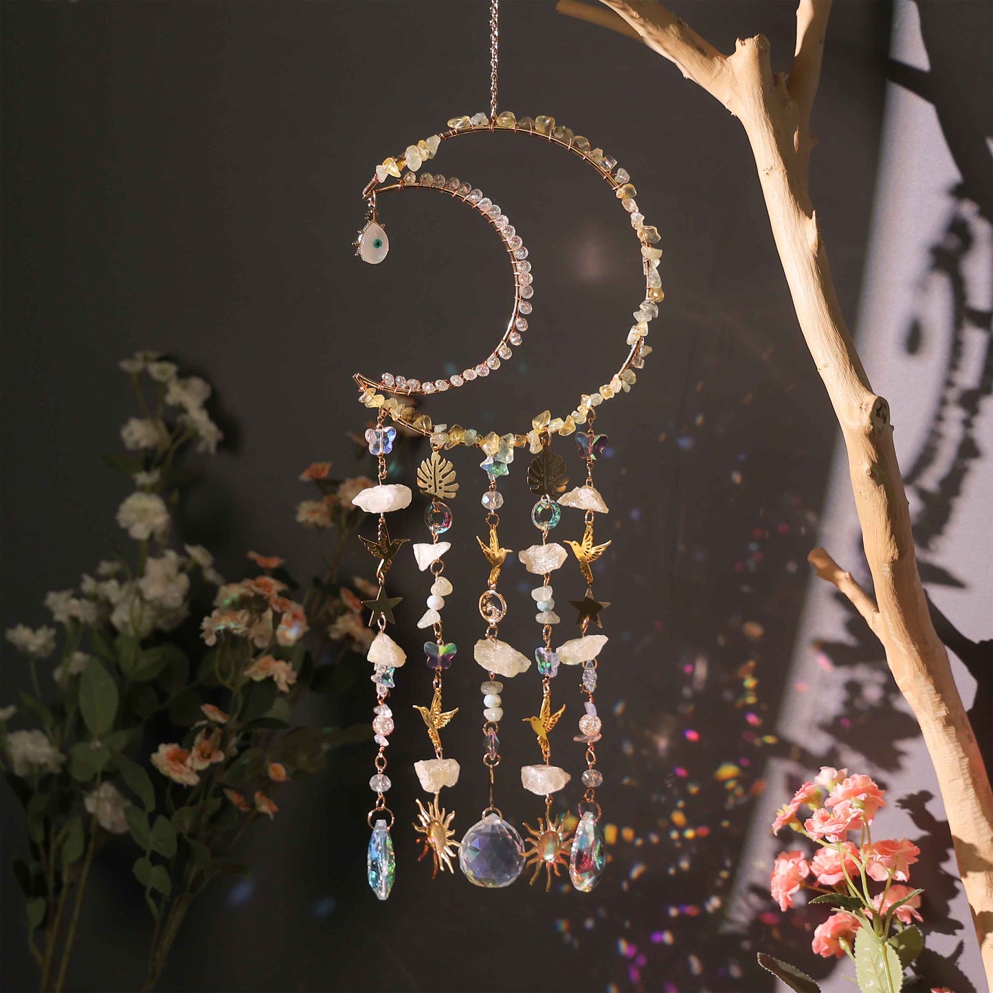 Half Moon Crystal Suncatcher